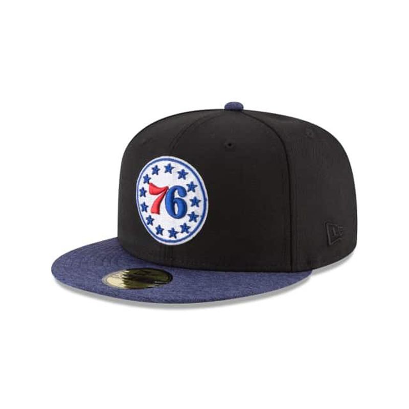 NBA Philadelphia 76ers Shadow Tech 59Fifty Fitted (ORF0305) - Black New Era Caps